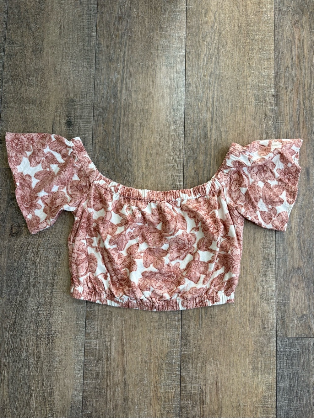 Abercrombie Off-Shoulder Floral Crop Top XS